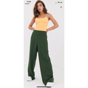 NWT ASOS Wide Leg Green Pants - US 4